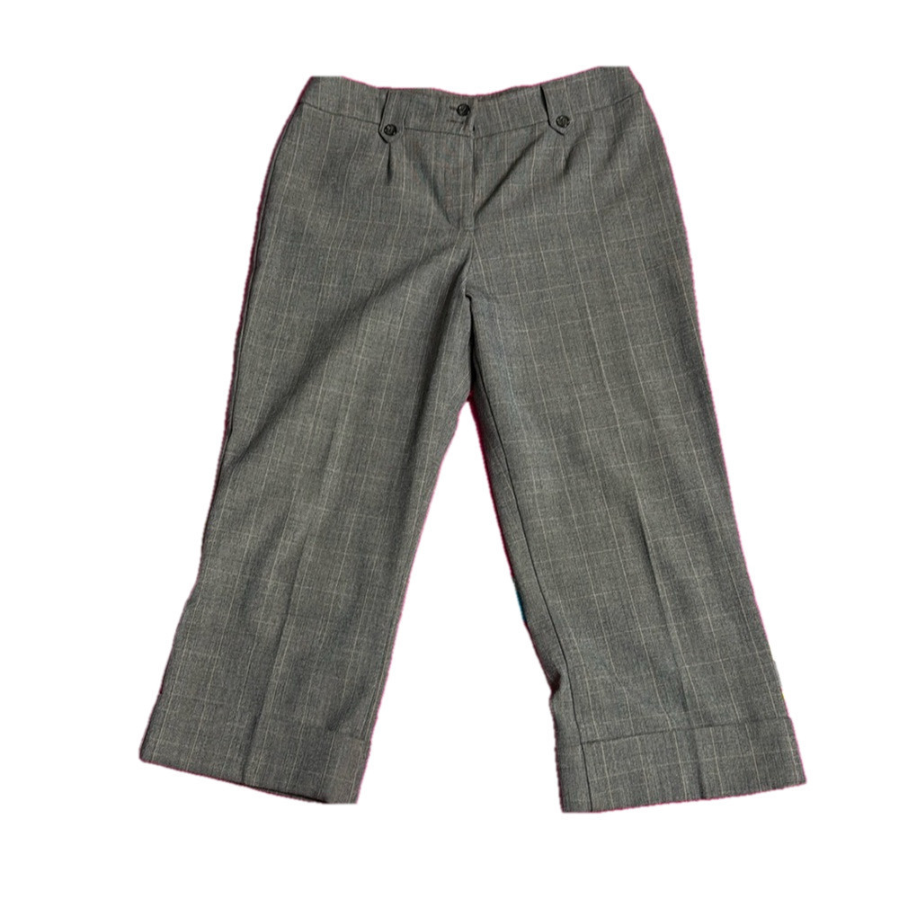 Arvida Women's Brown Plaid Cuffed Cropped Culottes size 10